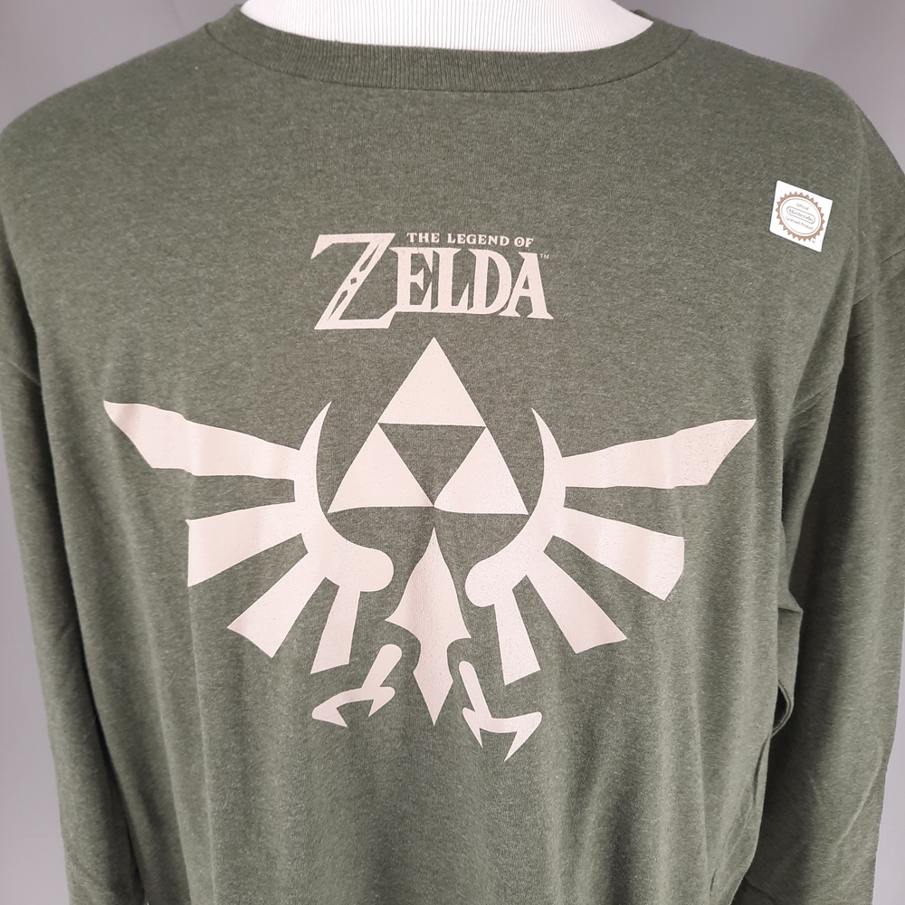 NEW The Legend Of Zelda Long Sleeve T-Shirt Adult Size 2XL Green Nintendo